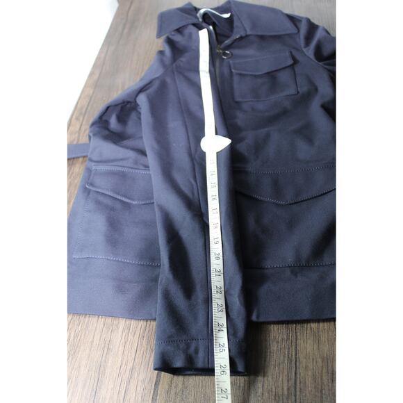 Victoria Victoria Beckham Dark Navy Utility Jacket Zip Closure Belted Size 4 - Picture 11 of 12